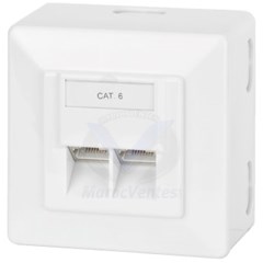 PRISE INFORMATIQUE CAT6 DOUBLE AVEC PLASTRON