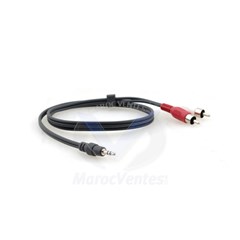 Câble Adaptateur : Mini–Jack 3.5mm (M) vers 2 x RCA (M) C-A35M/2RAM-25