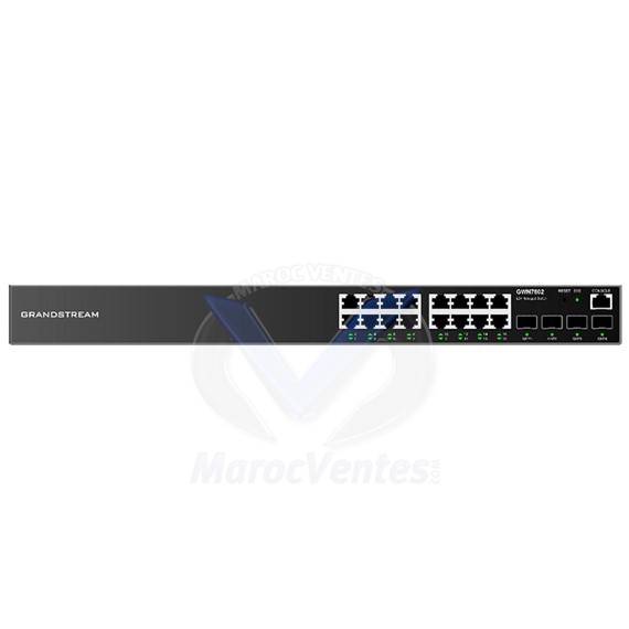 Switch Réseau Administré Niveau 2+ 16 Ports Ethernet Gigabit 4 Ports SFP Gigabit Non PoE GWN7802
