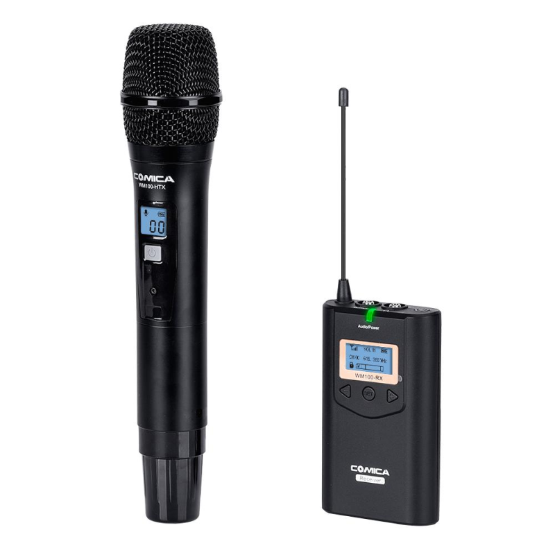 Système de Microphone Sans Fil Professionnel à Double Canal UHF 48 Canaux COMICA CVM-WM100 H