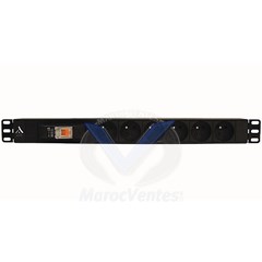 Reglette Alum 19" 6 Prises 2P + T avec Disjoncteur Lande ACLN-PRZSGT1U6P