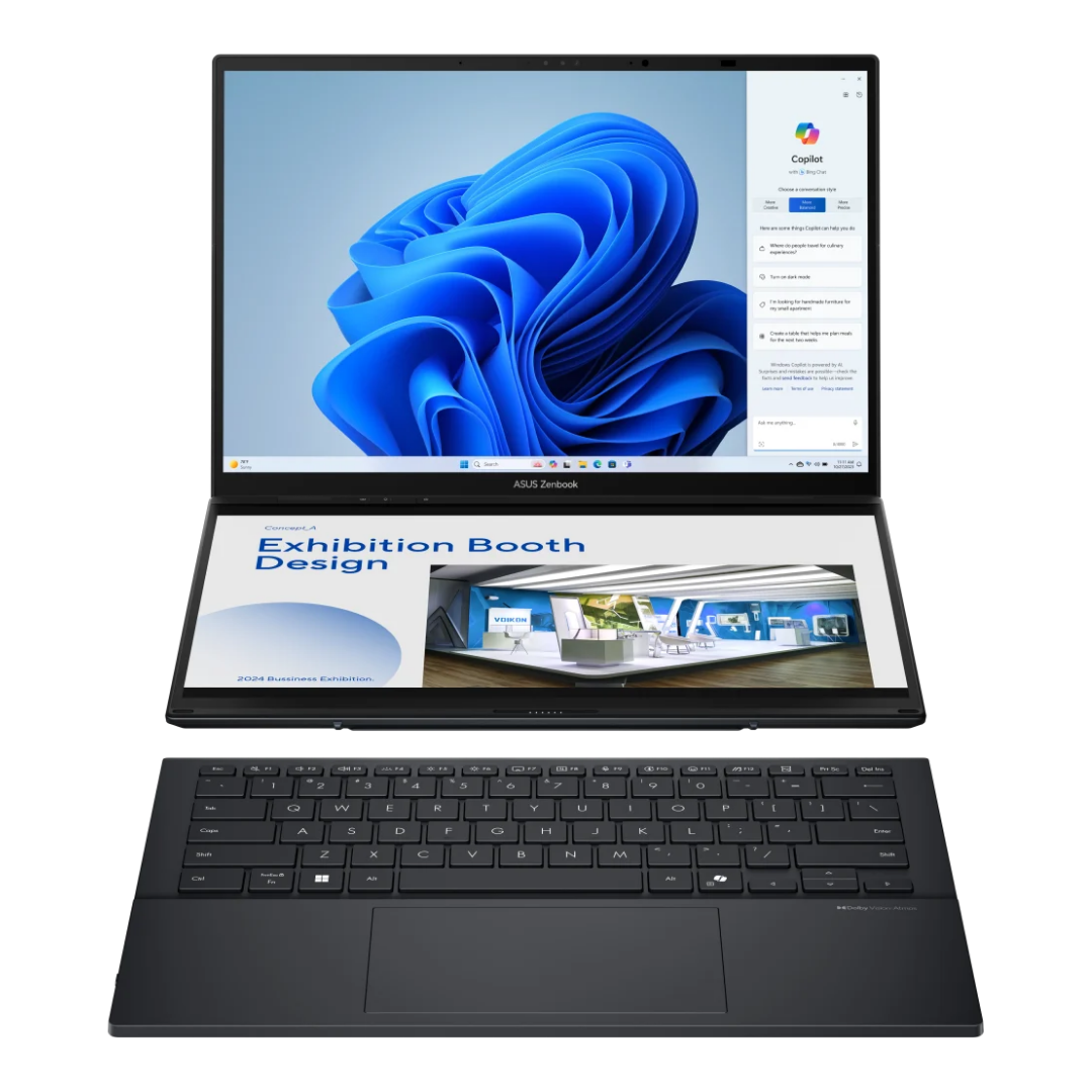 ASUS Zenbook DUO UX8406CA 14'' OLED WUXGA Ultra 7-255H 32Go 2To SSD W11H INKWELL GREY 24M 90NB14X1-M00J10